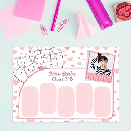 Orario personalizzato con testo e foto - Kitty