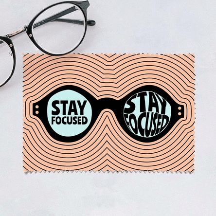 Panno personalizzato per la pulizia di schermi e occhiali - Stay Focused