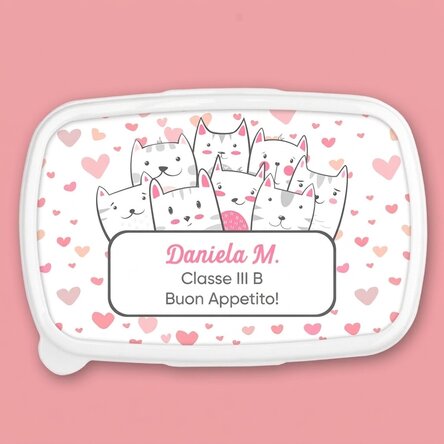 Contenitore per il pranzo, contenitore personalizzato con scritta - Kitty