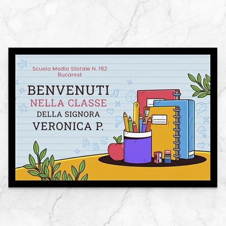 Tappetino d'ingresso personalizzato con messaggio - Scuola