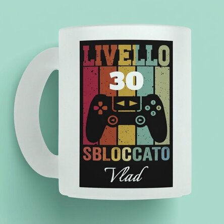 Tazza personalizzata con testo - Level Unlocked