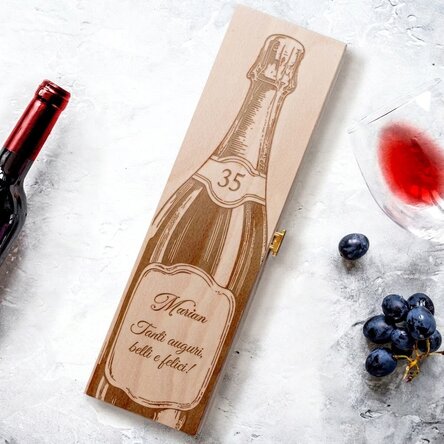Scatola per vino personalizzata con scritta - Bottiglia di vino