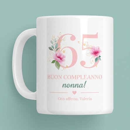 Tazza personalizzata con messaggio - Fiori