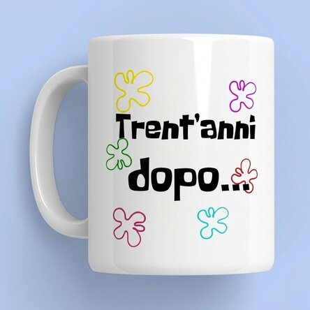 Tazza personalizzata con la scritta "Years later..."