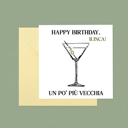 Biglietto quadrato personalizzato con testo - Buon compleanno!