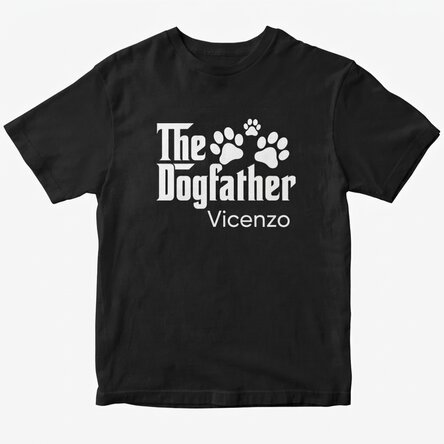 Maglietta in cotone personalizzata con scritta - The Dogfather