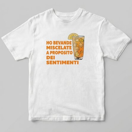 Maglietta in cotone personalizzata con scritta - Drinking