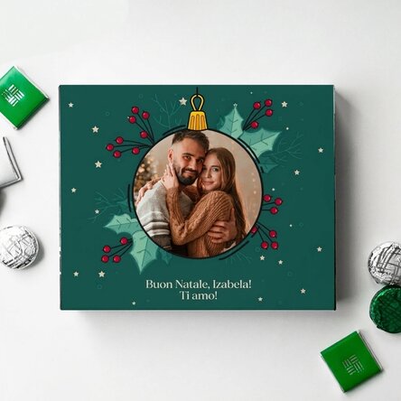 Scatola di cioccolatini personalizzata con foto e testo - Natale