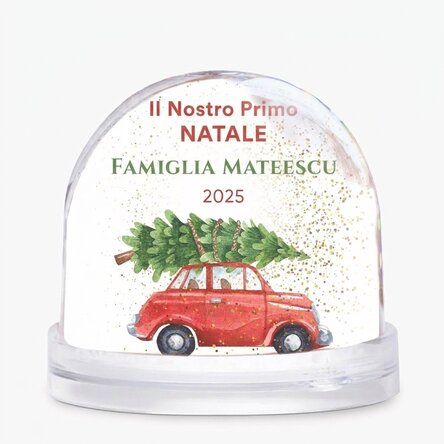 Pallina da scrivania personalizzata con messaggio e foto - Il primo Natale
