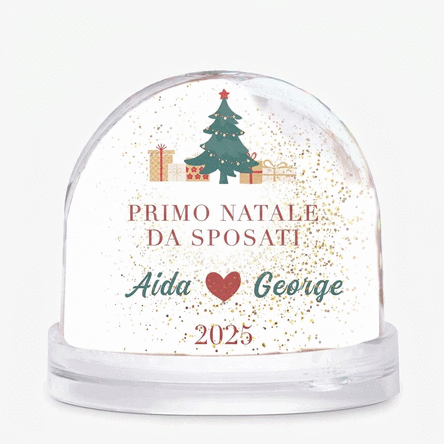 Sfera da scrivania personalizzata con testo e foto - Natale
