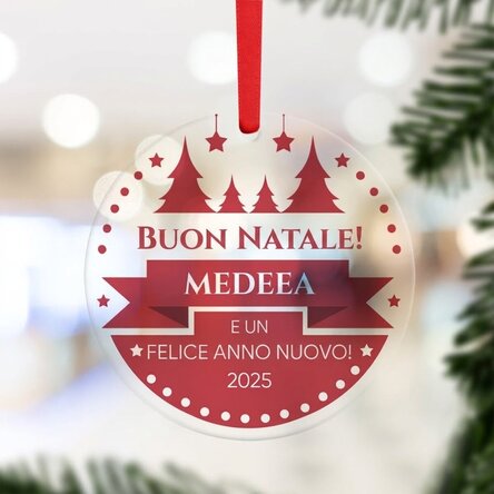 Decorazione rotonda personalizzata con messaggio - Natale