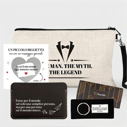 Set regalo con biglietto personalizzato per lui