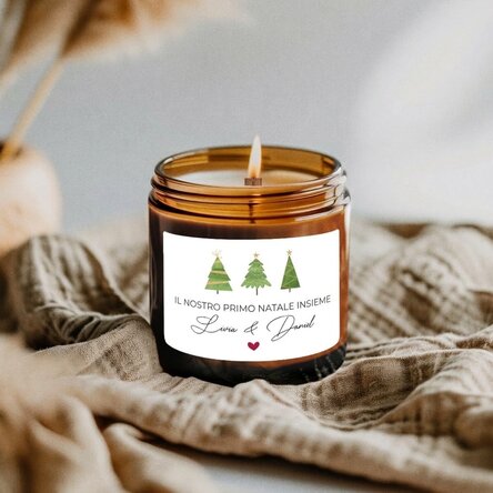 Candela profumata piccola personalizzata con scritta - First Christmas
