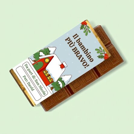 Mini tavoletta di cioccolato personalizzata con messaggio - Natale