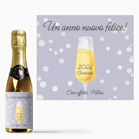 Mini bottiglia di spumante personalizzata con una scritta - Champagne Glass