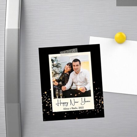Magnete personalizzato 10x12 cm con foto e messaggio - Buon anno nuovo