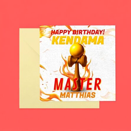 Carta quadrata personalizzata con testo - Kendama Master