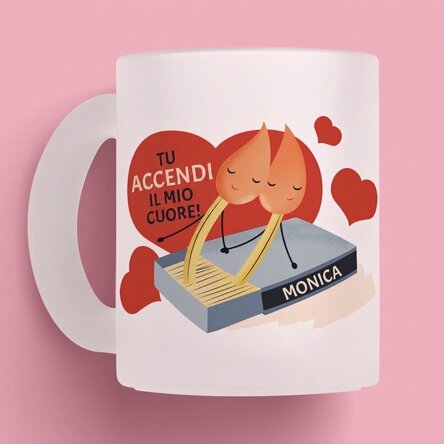 Tazza personalizzata con messaggio - Light up my heart