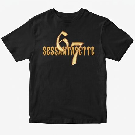 Maglietta in cotone personalizzata con scritta - 67 Six Seven