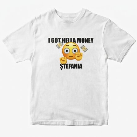 Maglietta in cotone personalizzata con la scritta - I got hella money