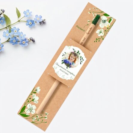 Matita piantabile personalizzata con foto e messaggio - Una primavera meravigliosa