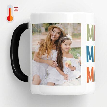 Tazza termosensibile personalizzata con 2 foto - La mamma migliore del mondo!