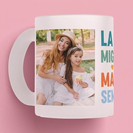 Tazza personalizzata con 2 foto - La mamma migliore del mondo!
