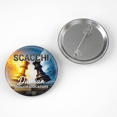 Spilla personalizzata con scritta - Giocatore di scacchi