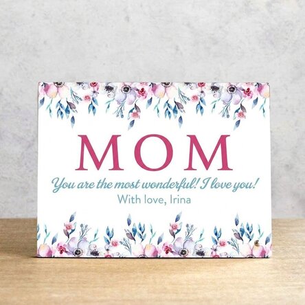 Personalised desk photo frame with text - Flowers