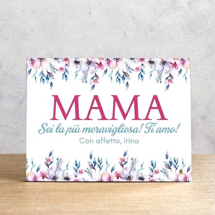 Cornice da scrivania personalizzata con testo - Fiori