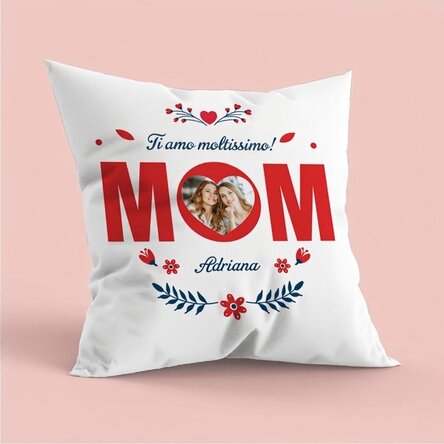Cuscino personalizzato con foto e messaggio - Mamma