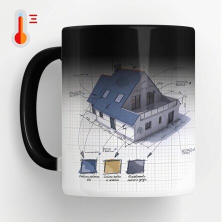 Tazza termosensibile personalizzata con scritta per architetti