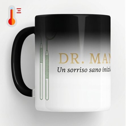 Tazza termosensibile personalizzata con scritta - Golden Dentist