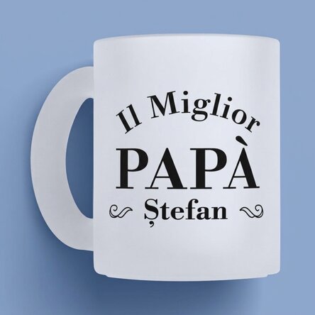 Bicchiere in vetro opaco personalizzato con scritta - Il miglior papà