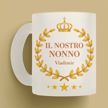 Bicchiere in vetro opaco personalizzato con scritta - Il nostro nonno