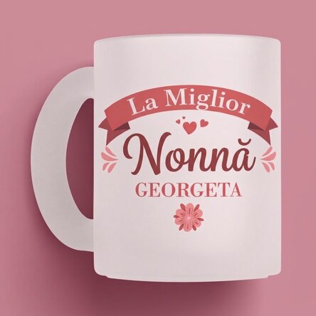 Bicchiere in vetro opaco personalizzato con scritta - La nonna migliore