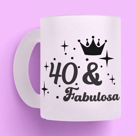 Bicchiere in vetro opaco personalizzato con scritta per un compleanno - Fabuloasa