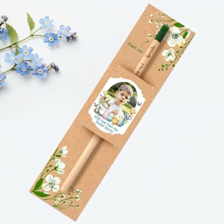 Personalised plantable pencil with a message and photo
