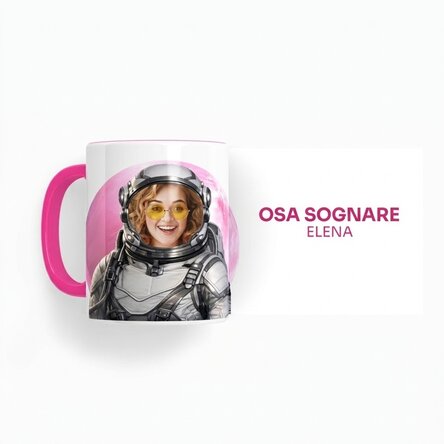 Tazza personalizzata con foto e testo - Dare to Dream - Scegli il tuo pianeta