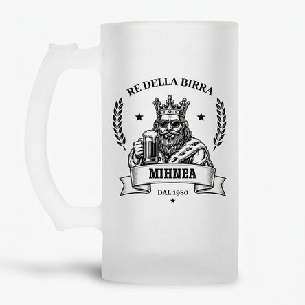 Boccale da birra personalizzato con scritta - Il re della birra