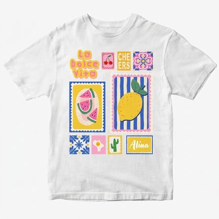 Maglietta in cotone personalizzata con nome - Summer