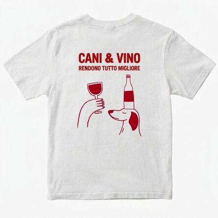 Maglietta in cotone personalizzata con scritta - Wine