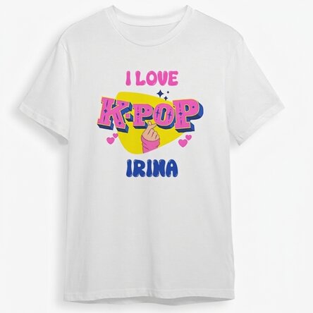 Maglietta in cotone per bambini personalizzata con scritta - Kpop