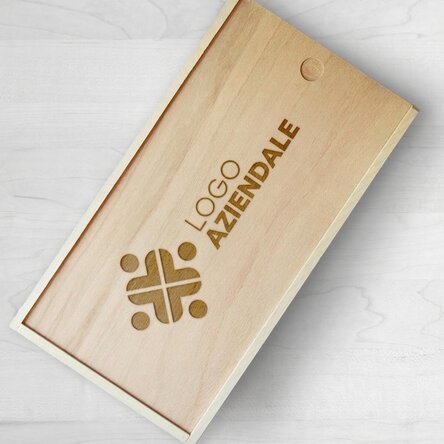 Scatola regalo personalizzata in legno con logo