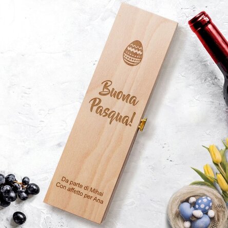 Scatola di vino personalizzata - Buona Pasqua