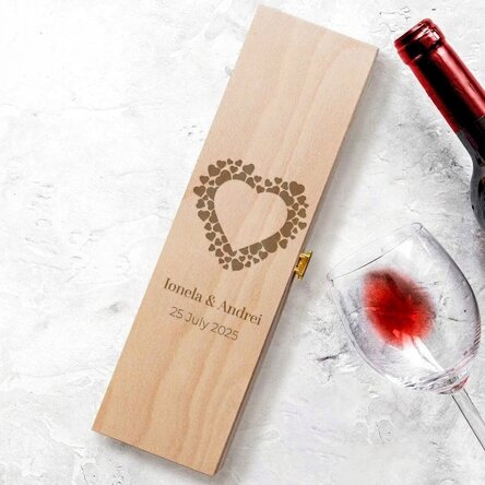 Scatola per vino personalizzata - modello a cuoricini