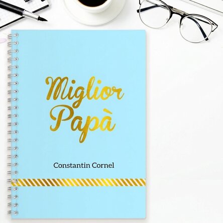 Quaderno personalizzato - Best Father, Blu