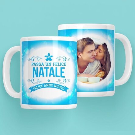 Tazza personalizzata con una foto - Buon Natale e Felice Anno Nuovo