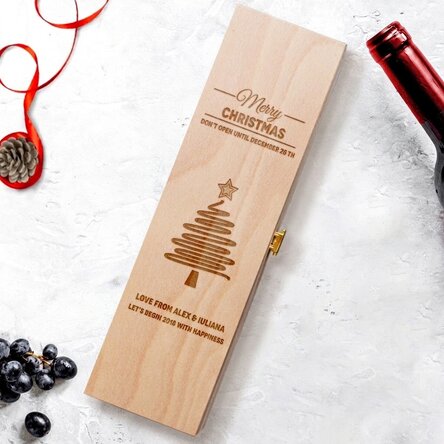 Scatola per vino personalizzata - Star Christmas Tree