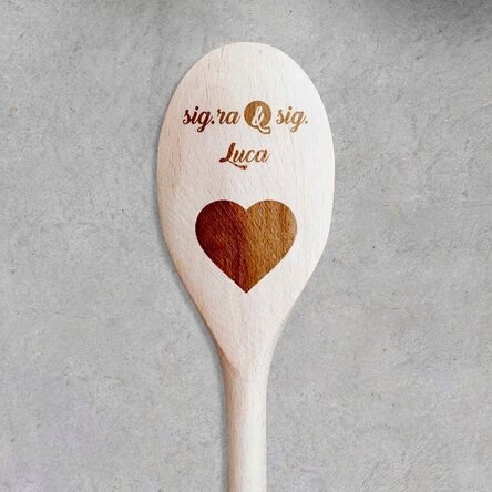 Cucchiaio di legno personalizzato - Mr & Mrs